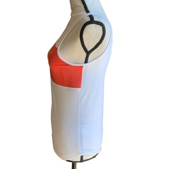 Nike Swoosh Athletic Tank Top Long White Red Yellow  Junior Girl’s Medium‎ NWT - Picture 3 of 10
